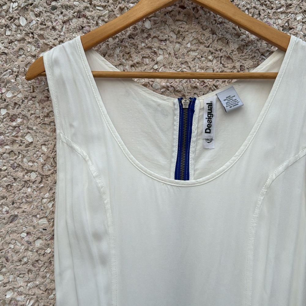 Desigual White Coloring Box Design Tank Dress